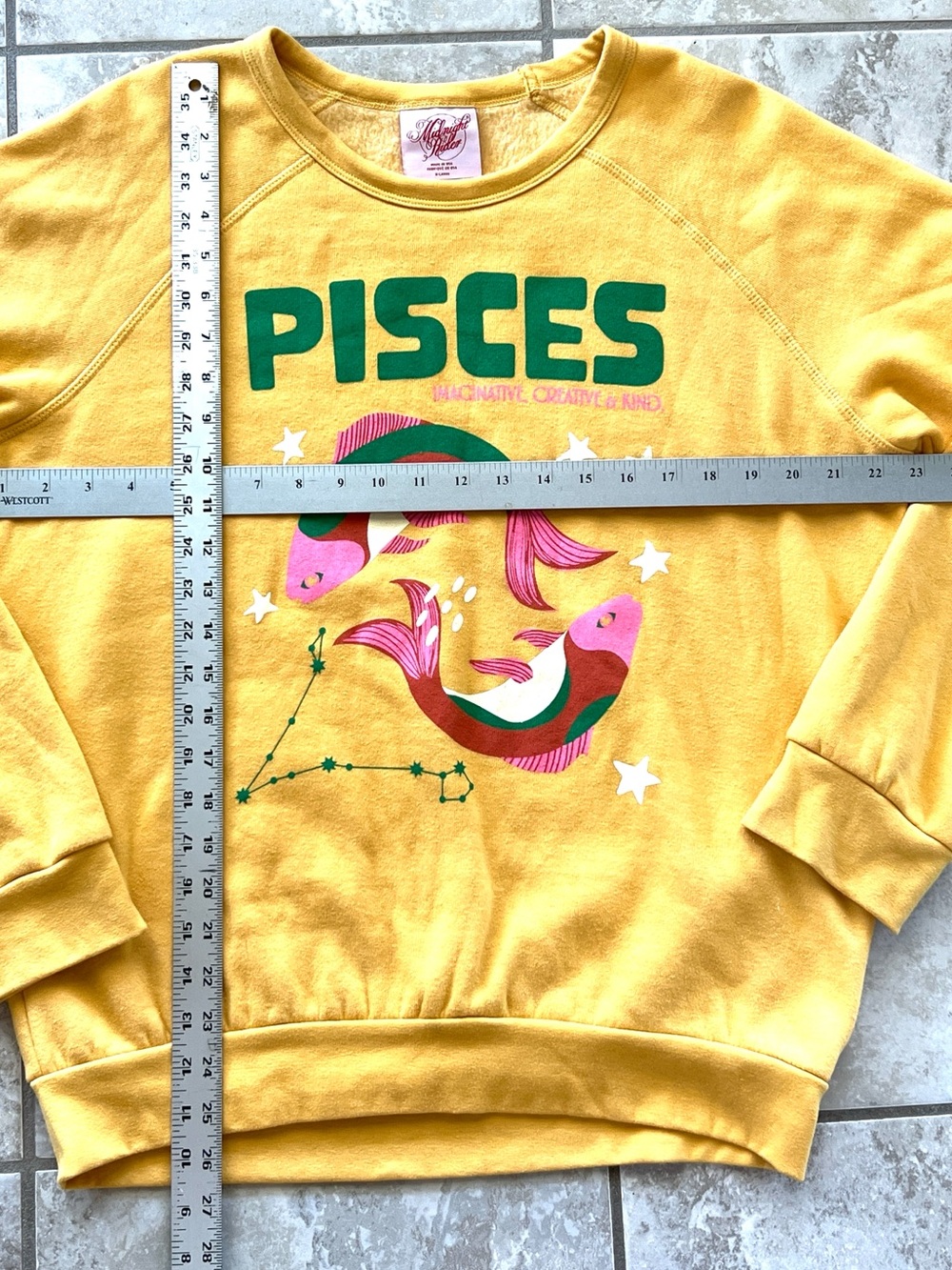 Anthropologie Midnight Rider The Carolita Zodiac Pisces Sweatshirt Extra Large - Picture 9 of 9